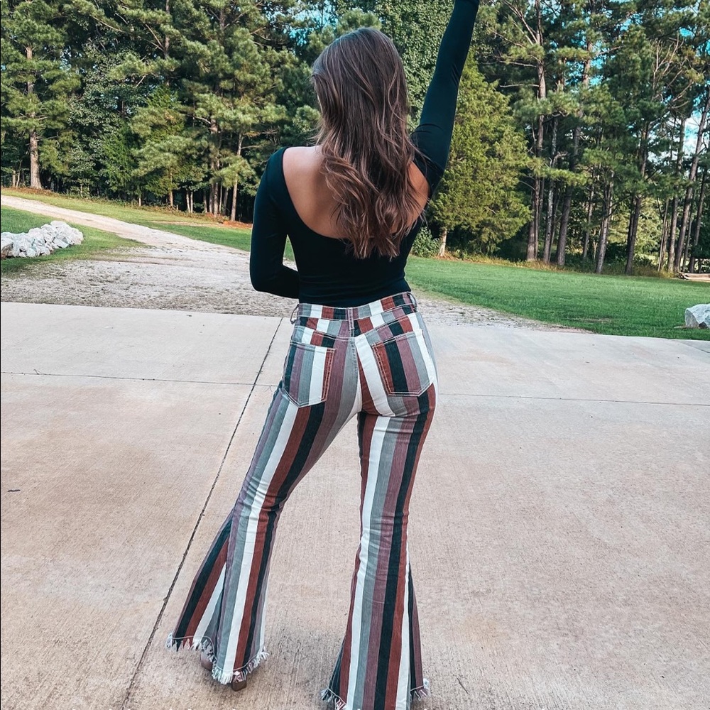 Maddy Striped Flares - Brown Multi